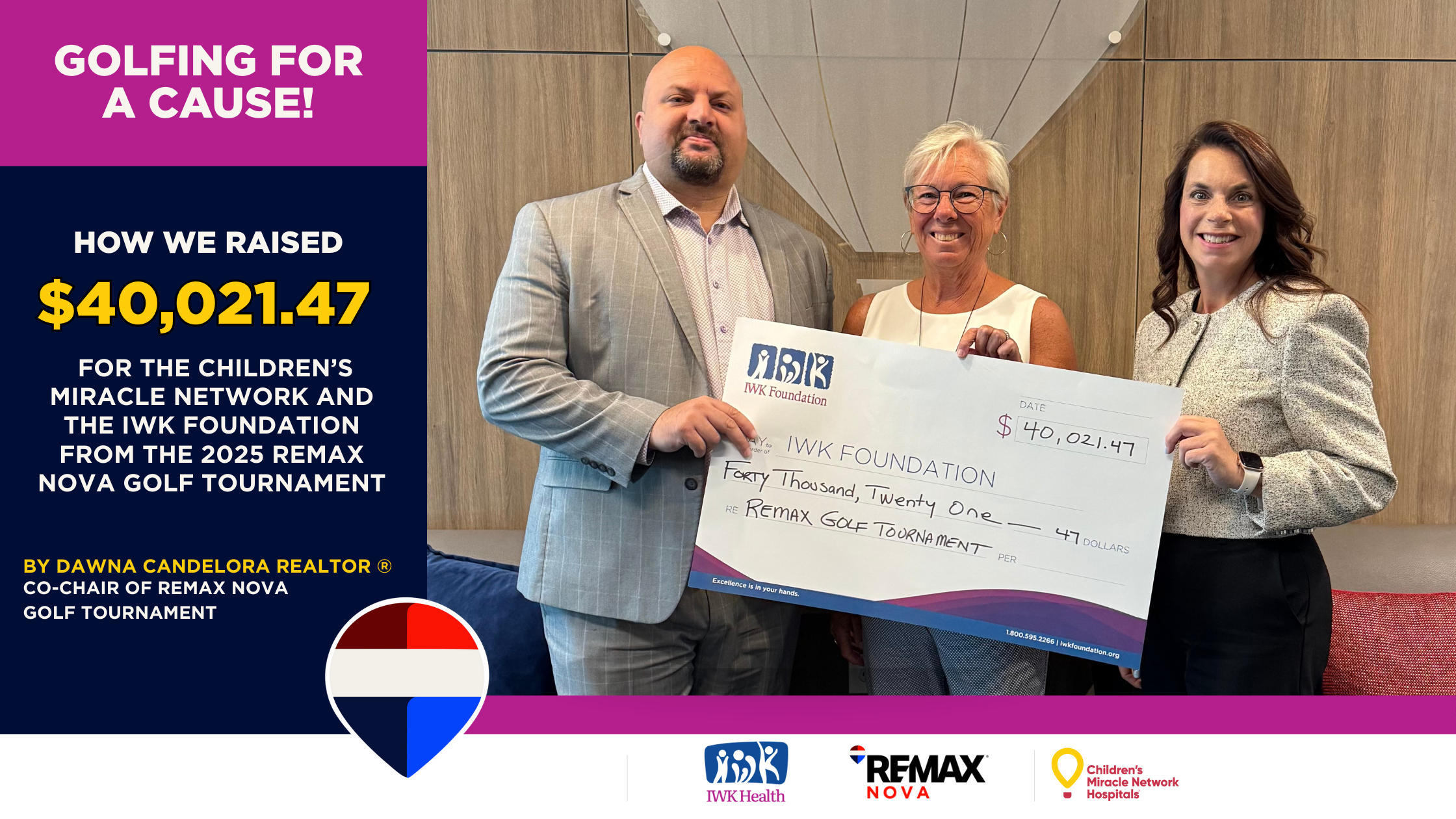 Golfing for a Cause! $40,021.47 Raised for the new IWK Emergency Room by REMAX NOVA