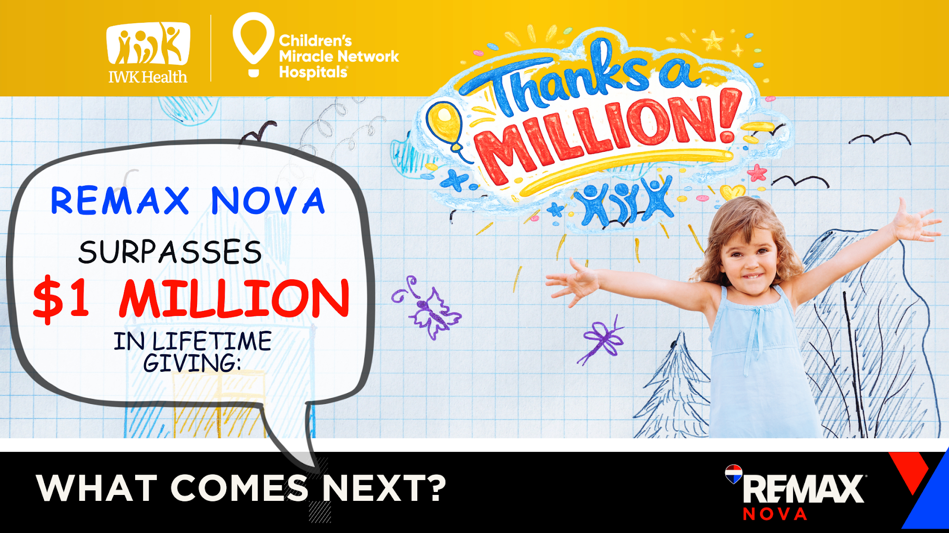 Thanks a Million:  REMAX NOVA Surpasses $1 Million in Lifetime Giving to the IWK Foundation